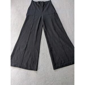 Quince Pants Womens Size L Black Ponte Ultra-Stretch Super Wide Leg